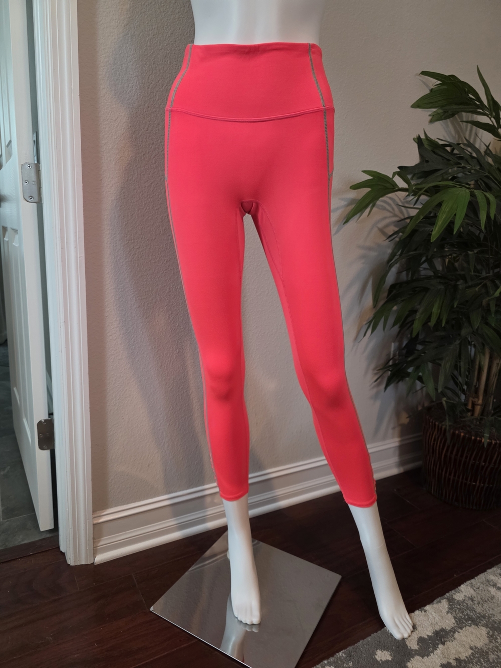 FP Movement High-Waist Neon Active Leggings w/Reflextive Stitching & Zip Pocket